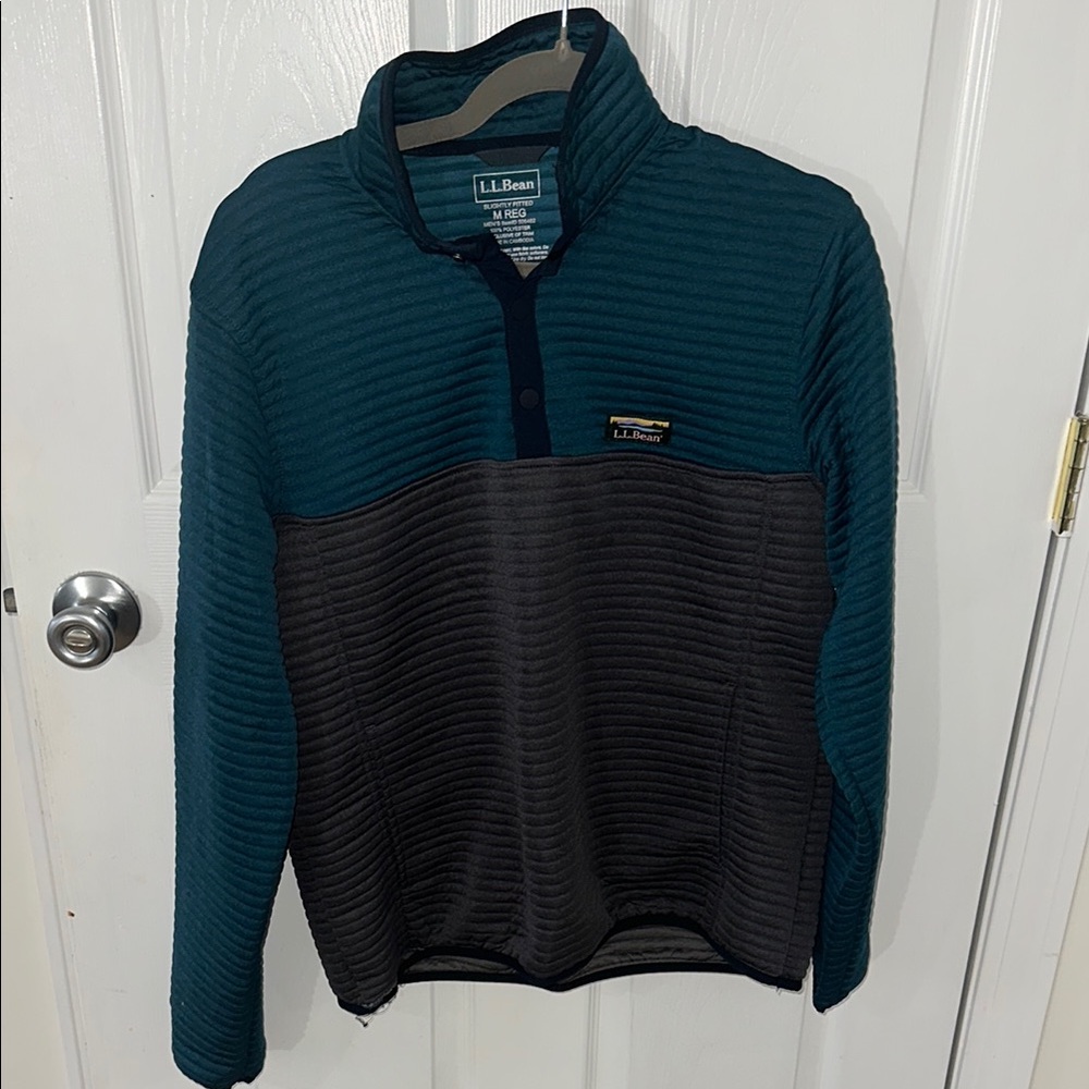 L.L. Bean Teal and Gray Pullover